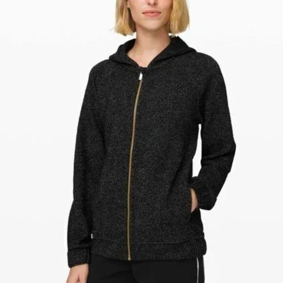 Lululemon Pave New Ways Full-Zip Black pattern hooded jacket - Picture 1 of 8